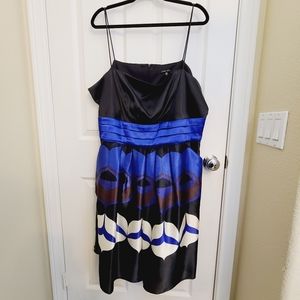 Jump Girl Fit & Flare Dress with Pockets Size 2X Black Blue White